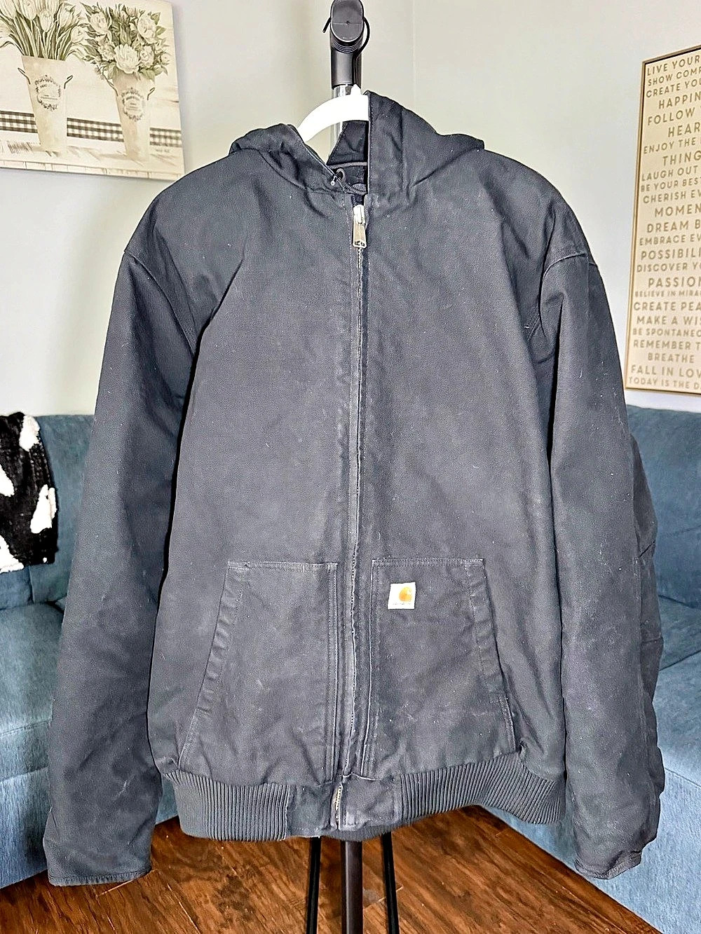 Carhartt Loose Fit Washed Duck Insulated Active Jacket J130 Black 2XL